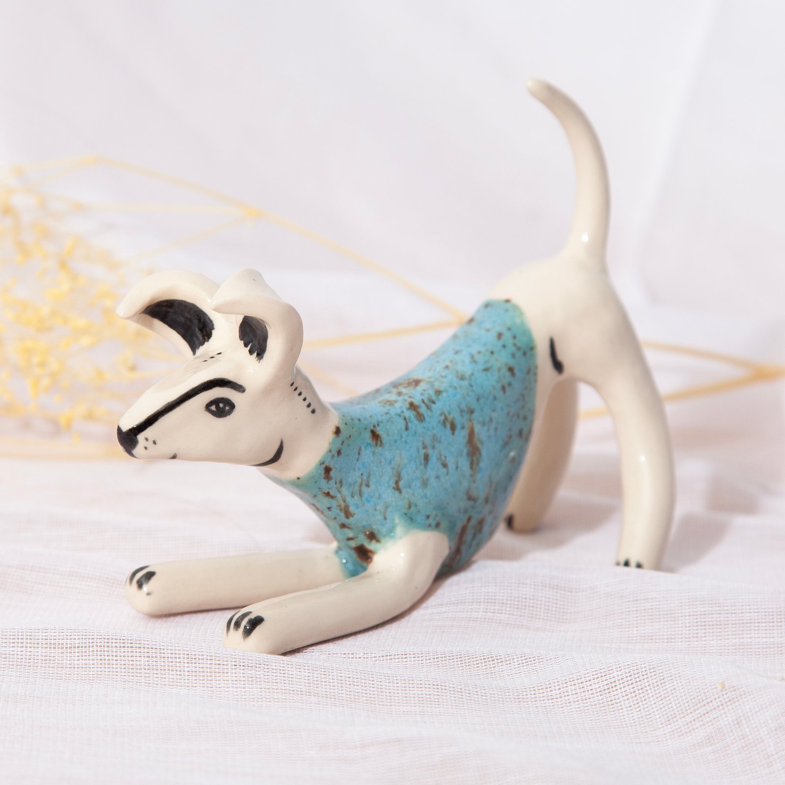 Jolly Jasper' Ceramic Whippet Greyhound Sighthound Figurine
